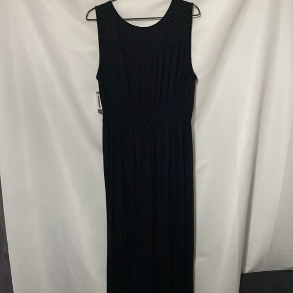 NWT Ronni Nicole size XL Black Sheath Maxi Dress Faux wrap braided elasticwaist - Picture 11 of 11